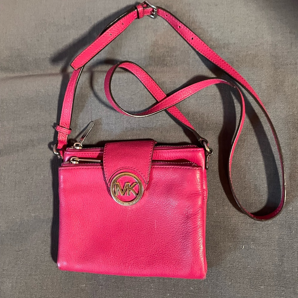 Michael Kors Fulton Pink Slim Mini Crossbody Bag!